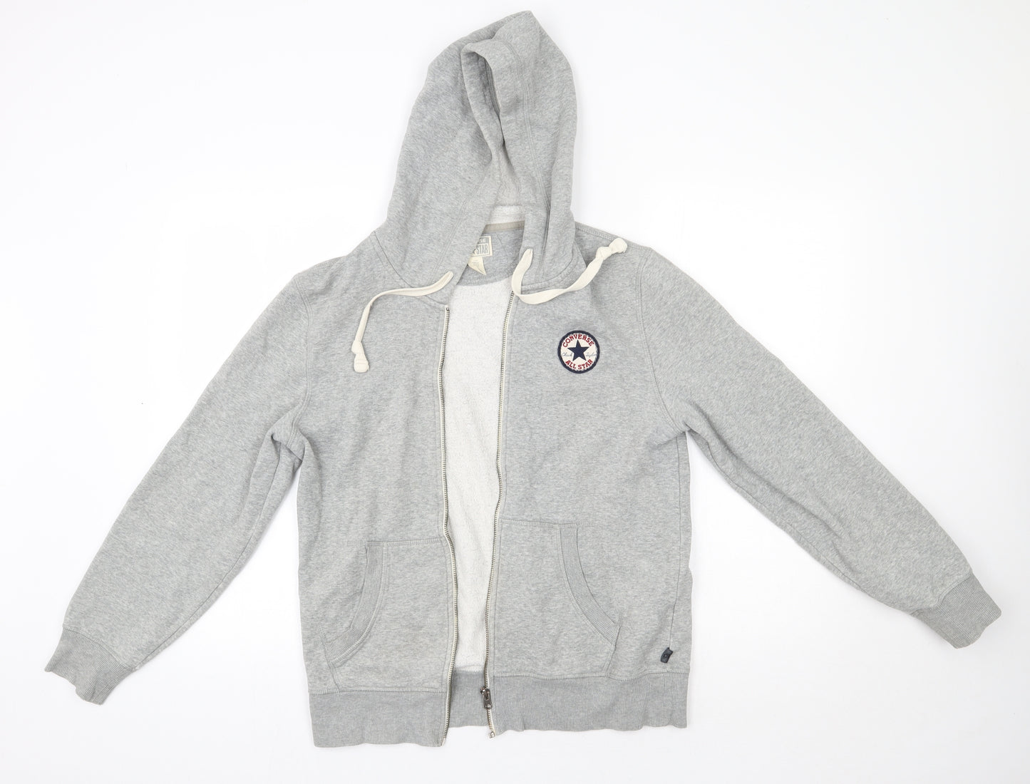 Converse Mens Grey  Cotton Full Zip Hoodie Size M