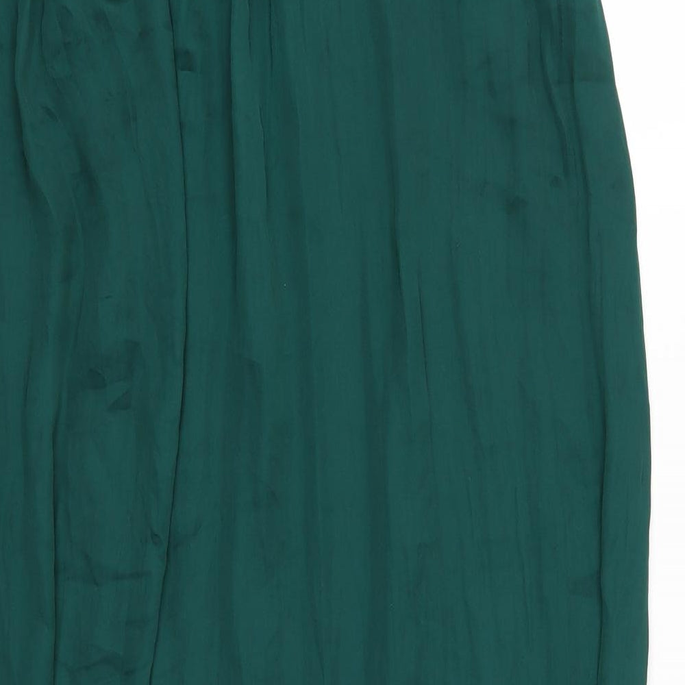 Zara  Womens Green  Polyester A-Line Skirt Size M