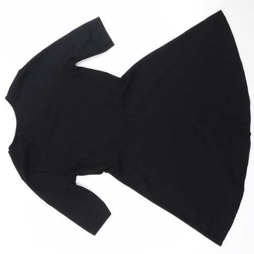 Topshop Womens Black  Polyester A-Line  Size 10  Round Neck Pullover