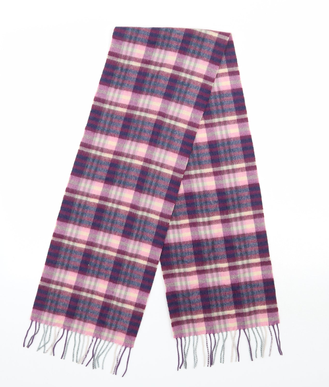 Ballantyne Womens Purple Check Wool  Scarf