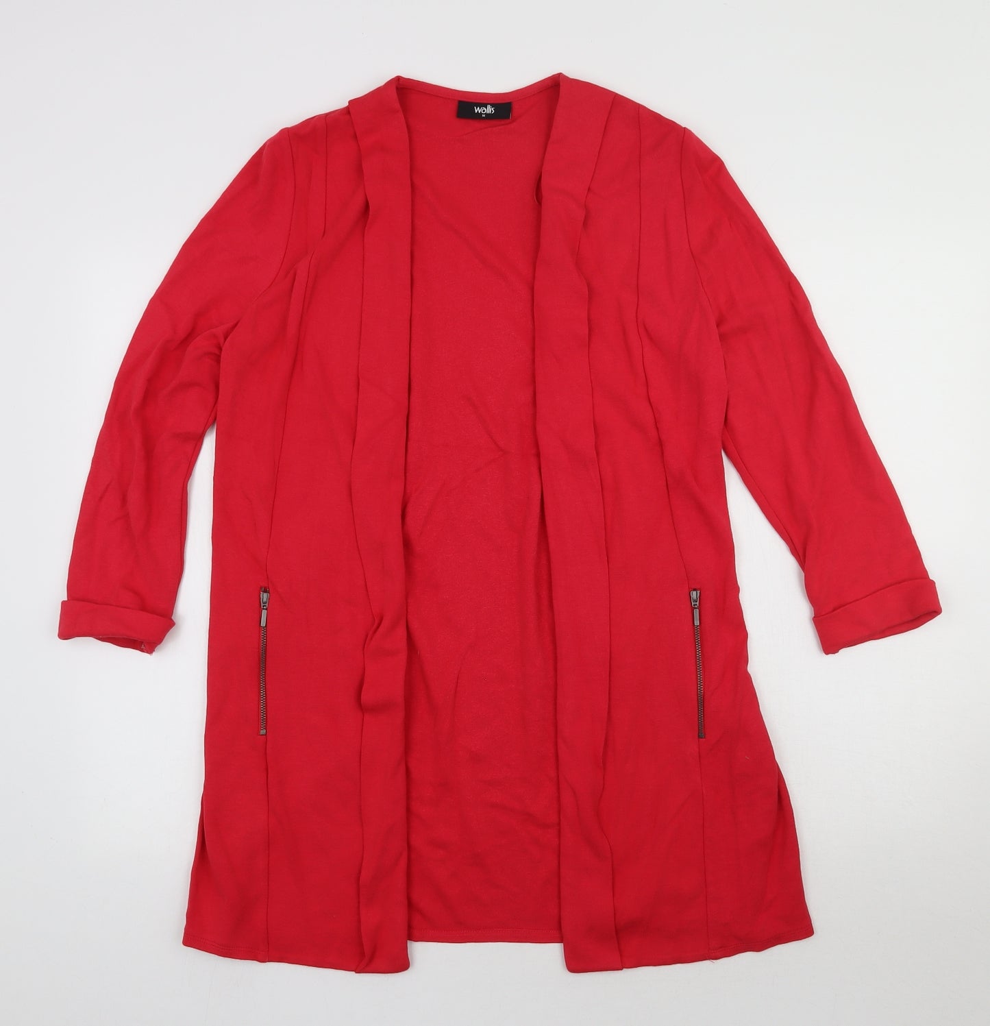 Wallis Womens Red   Viscose Cardigan Jumper    - Zip Detail