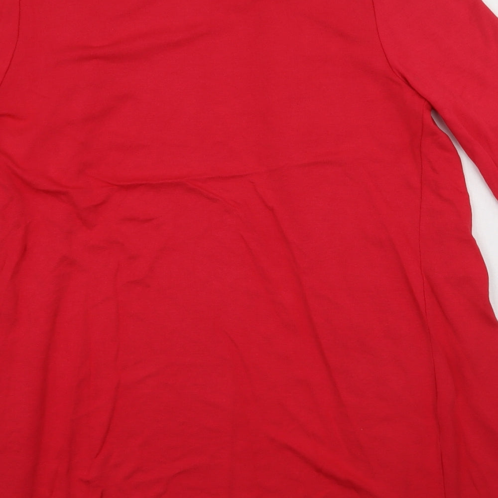 Wallis Womens Red   Viscose Cardigan Jumper    - Zip Detail