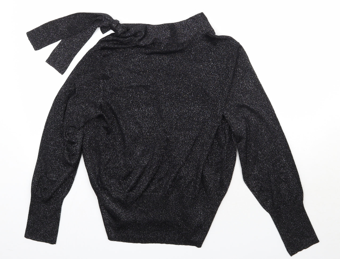 Marks and Spencer Womens Black High Neck  Viscose Pullover Jumper Size 16