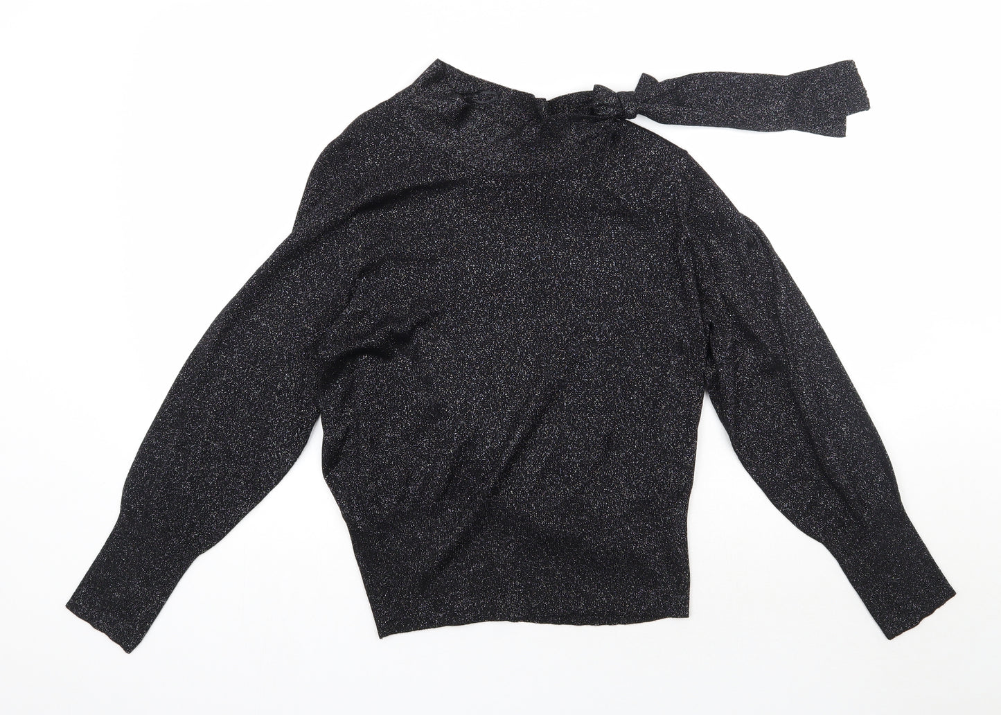 Marks and Spencer Womens Black High Neck  Viscose Pullover Jumper Size 16