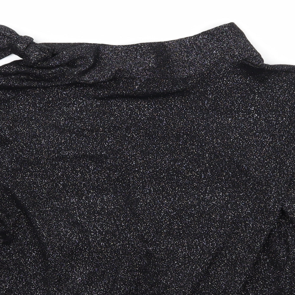 Marks and Spencer Womens Black High Neck  Viscose Pullover Jumper Size 16