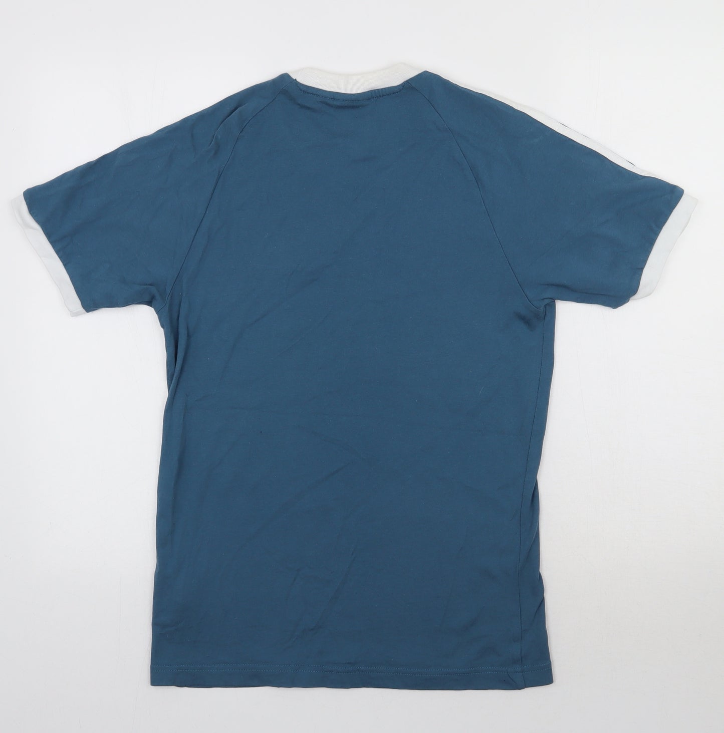 adidas Mens Blue  Cotton  T-Shirt Size XS Round Neck  - Adidas Logo