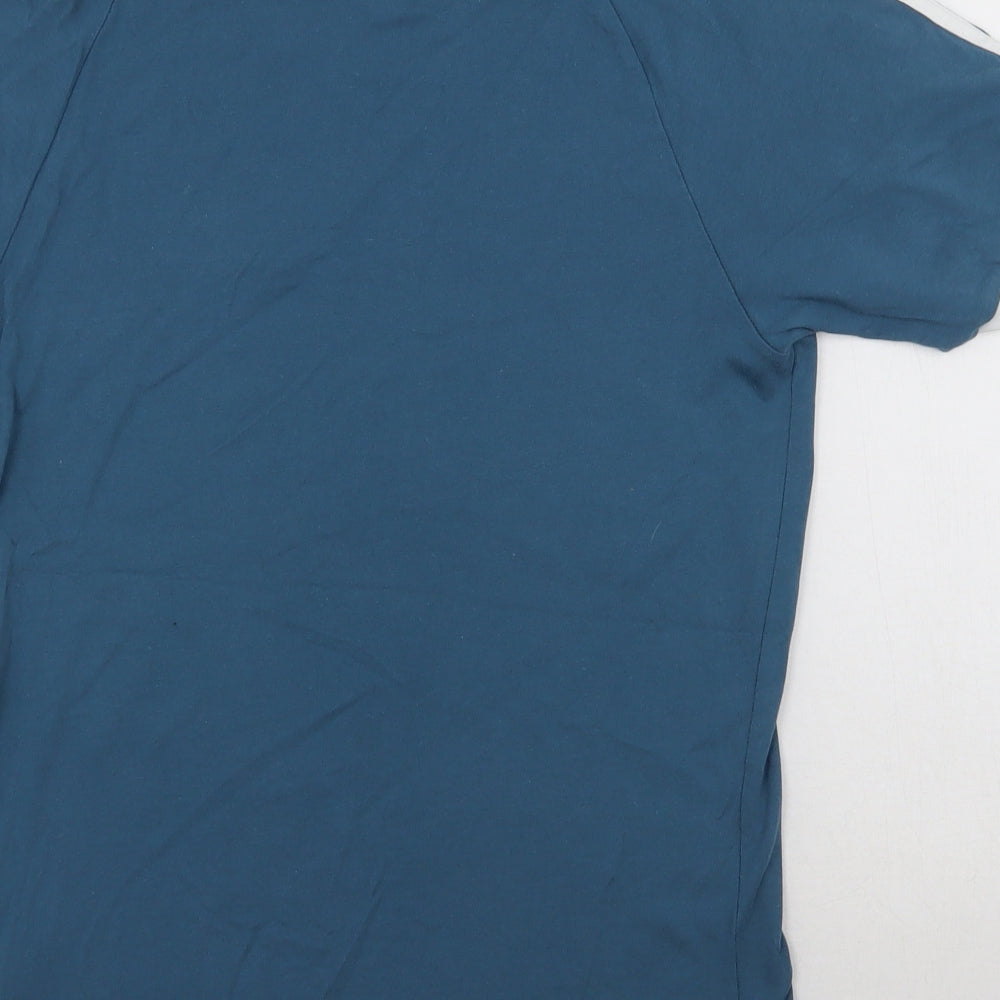 adidas Mens Blue  Cotton  T-Shirt Size XS Round Neck  - Adidas Logo