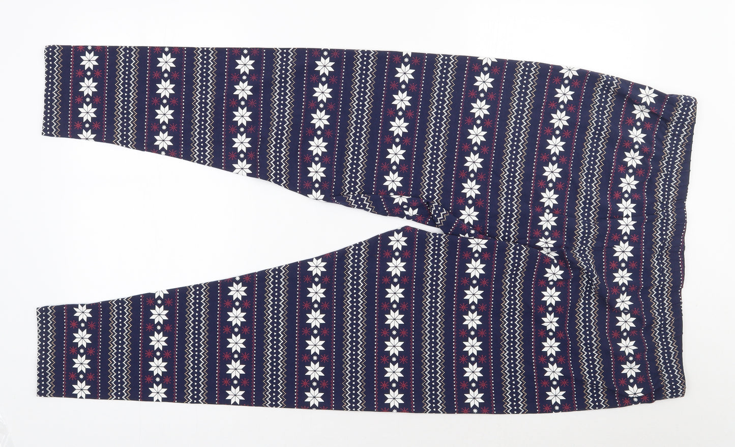 F&F Womens Blue Geometric Cotton  Pyjama Pants Size 20  Drawstring - Waist Size: 35 Inside Leg: 28