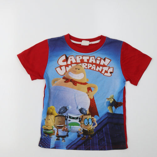 Dgfstm Girls Red  Cotton Basic T-Shirt Size 5-6 Years Crew Neck