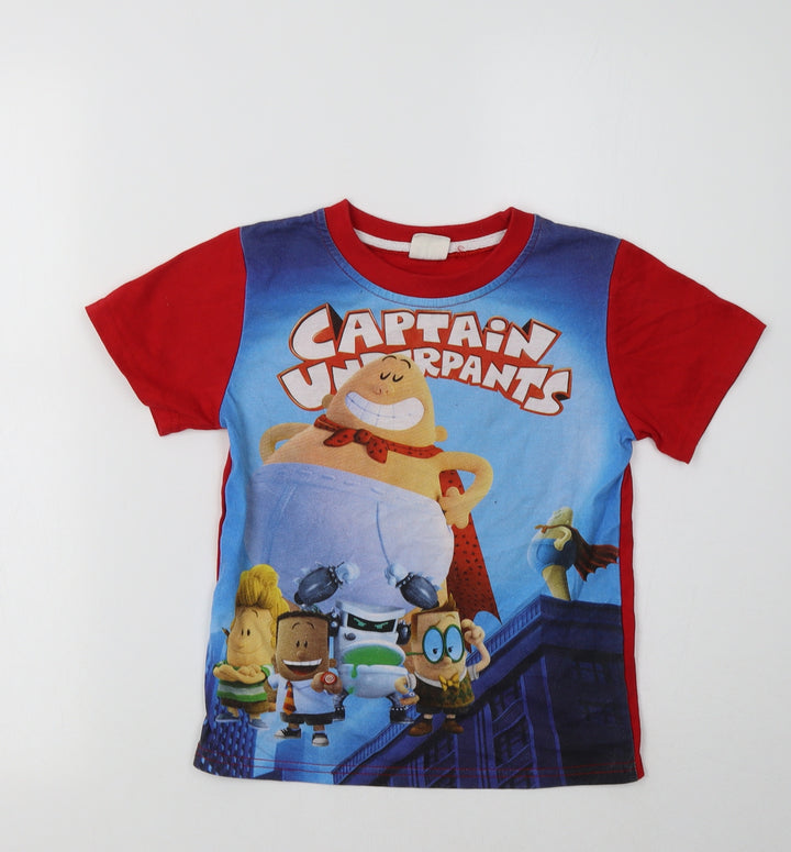 Dgfstm Girls Red  Cotton Basic T-Shirt Size 5-6 Years Crew Neck
