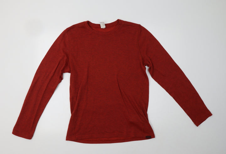 DECATHLON Womens Orange Polyester Pullover Sweatshirt Size L