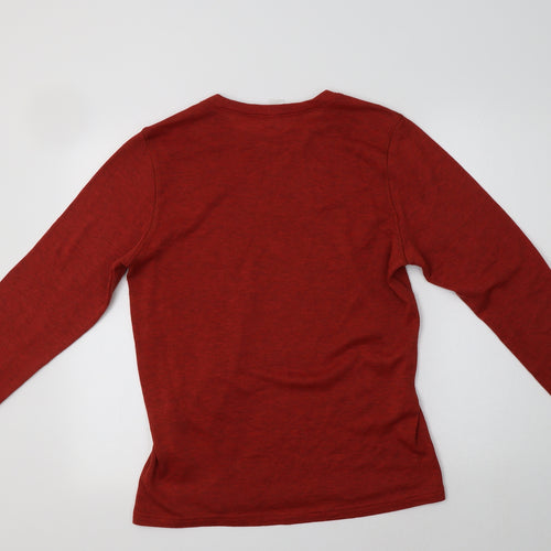DECATHLON Womens Orange  Polyester Pullover Sweatshirt Size L