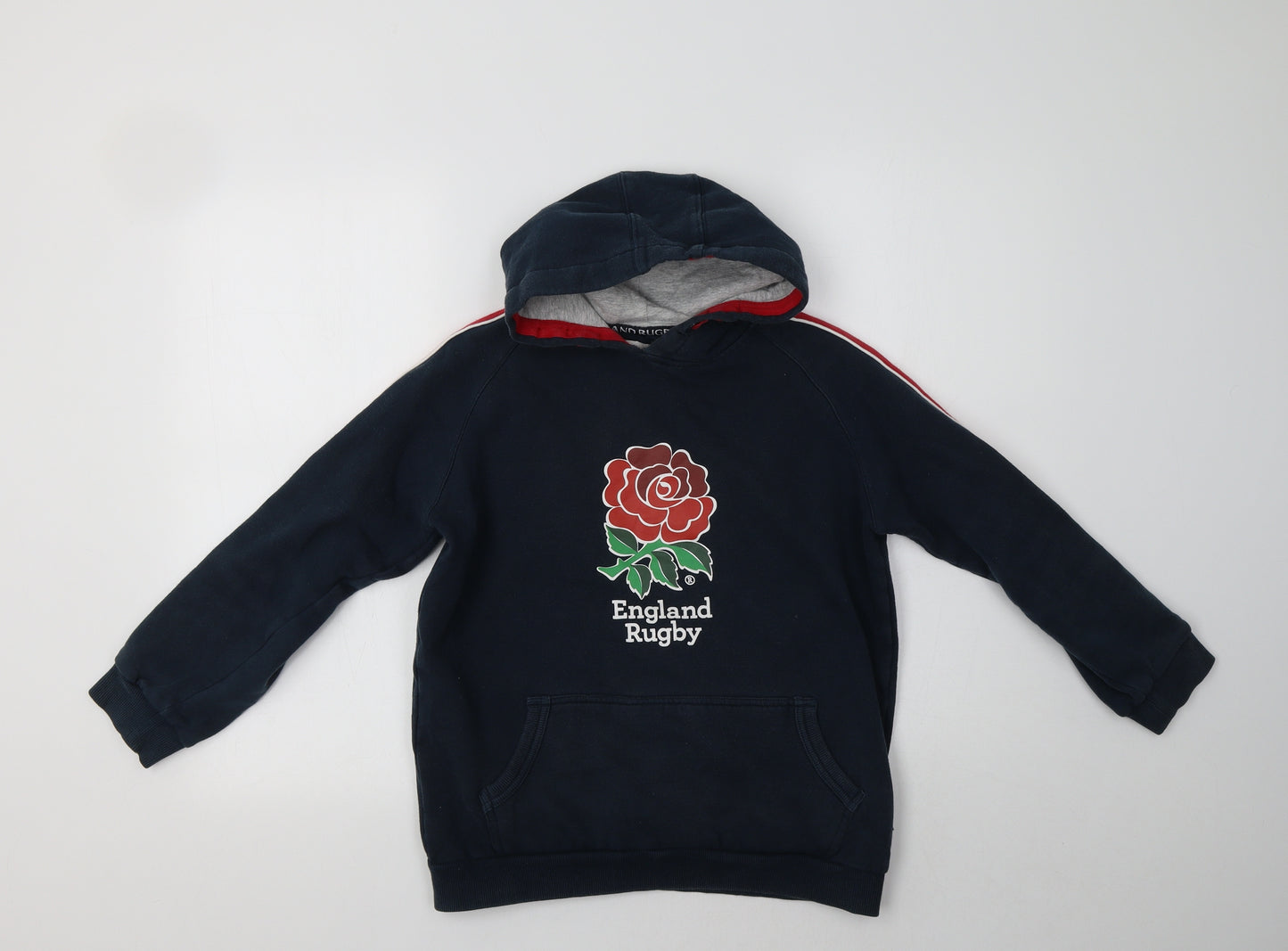 TU Boys Blue  Cotton Pullover Hoodie Size 12 Years   - England Rugby