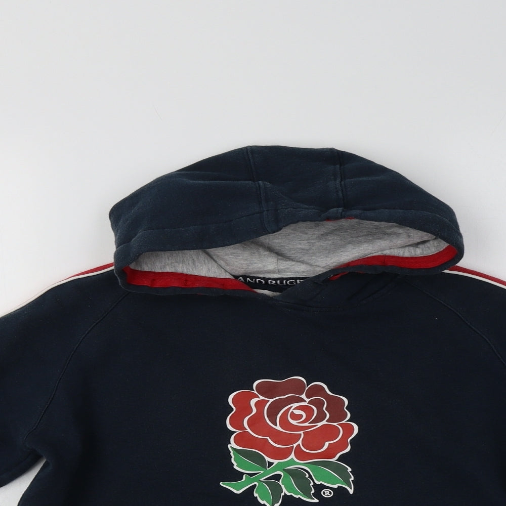 TU Boys Blue  Cotton Pullover Hoodie Size 12 Years   - England Rugby