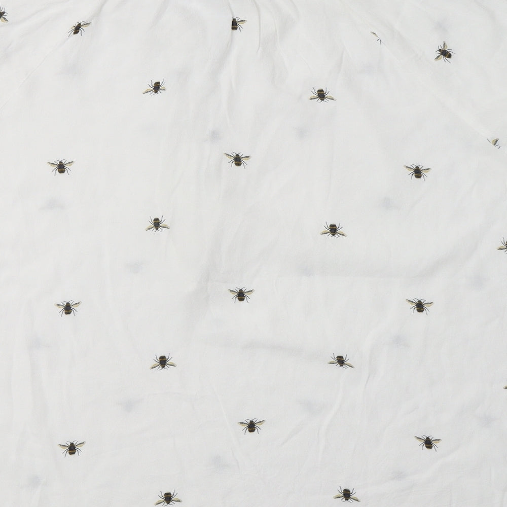 Joules Womens White   Basic Blouse Size 18 V-Neck - Bee Print