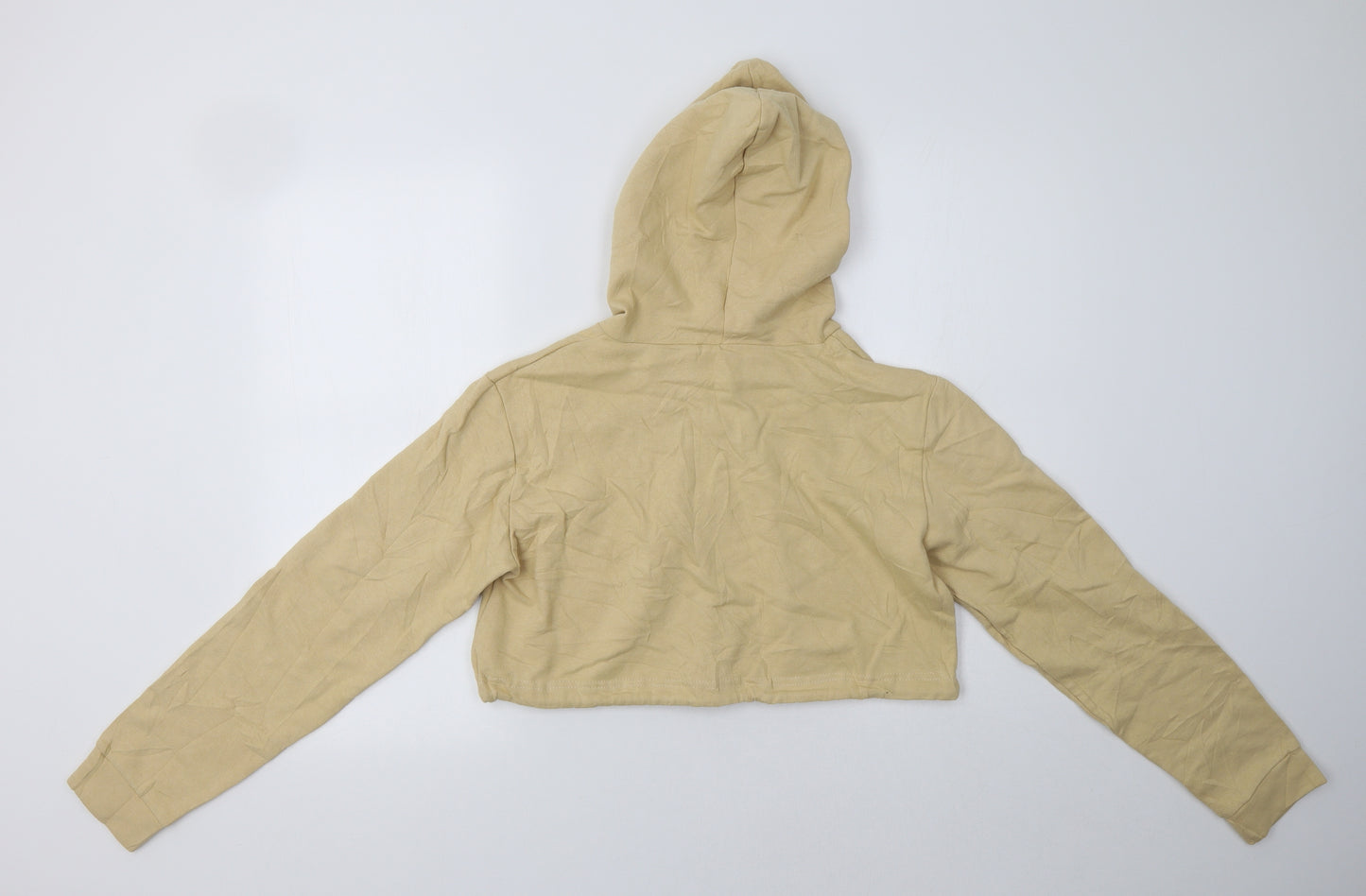 Edge Street Womens Beige  Cotton Henley Hoodie Size S   - Cropped