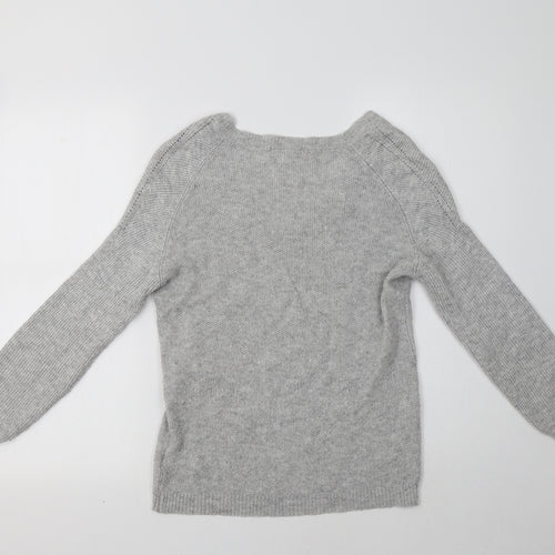See U Soon Womens Grey V-Neck   Pullover Jumper Size S