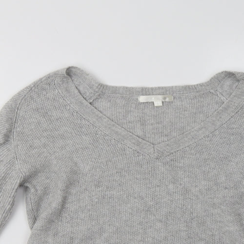 See U Soon Womens Grey V-Neck   Pullover Jumper Size S