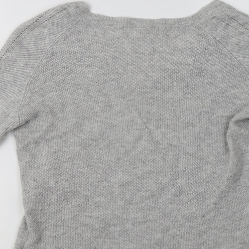 See U Soon Womens Grey V-Neck   Pullover Jumper Size S