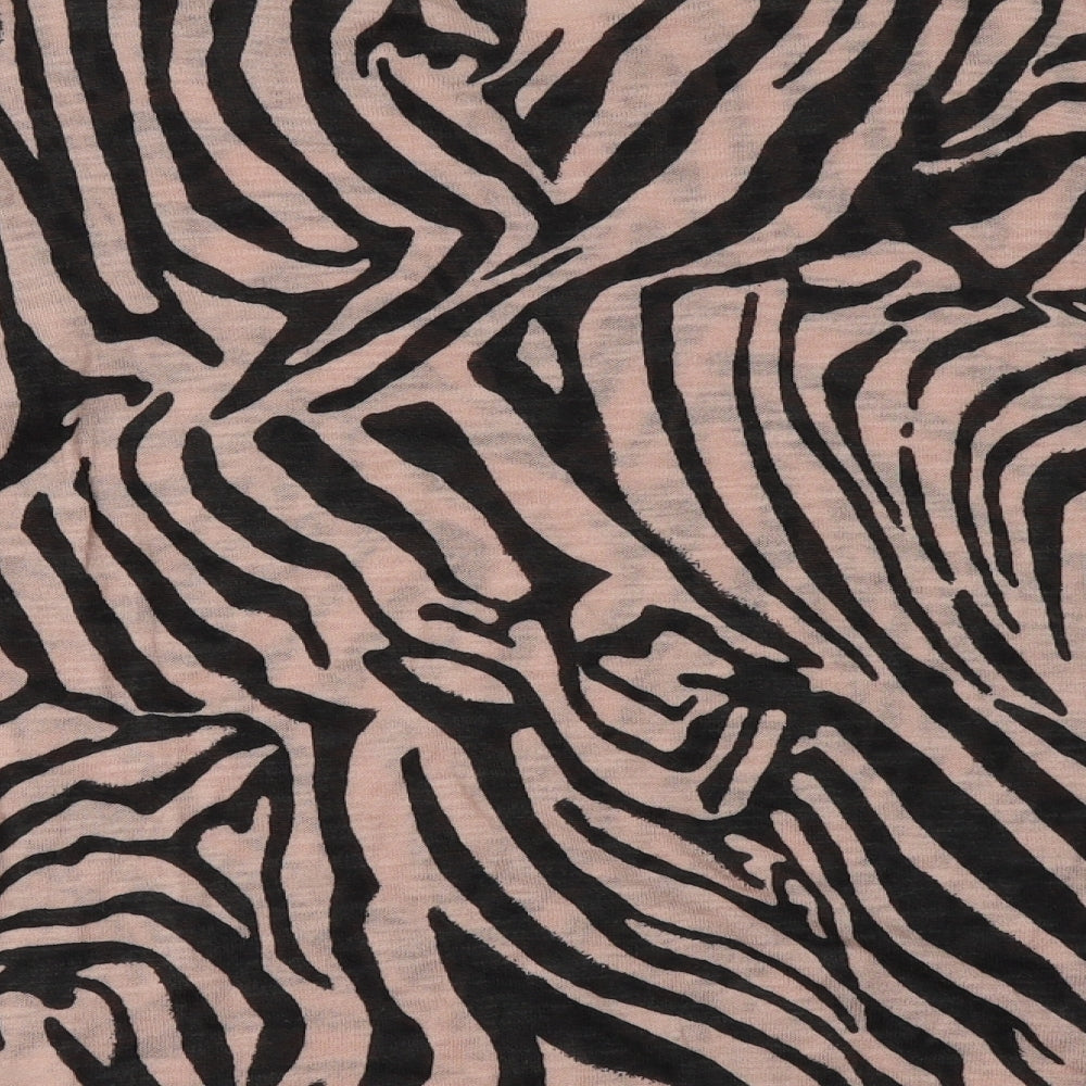 Sandwich Womens Pink Boat Neck Animal Print Viscose Pullover Jumper Size L