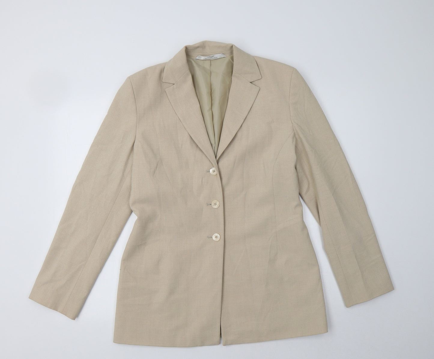M&S Womens Beige   Jacket Blazer Size 12