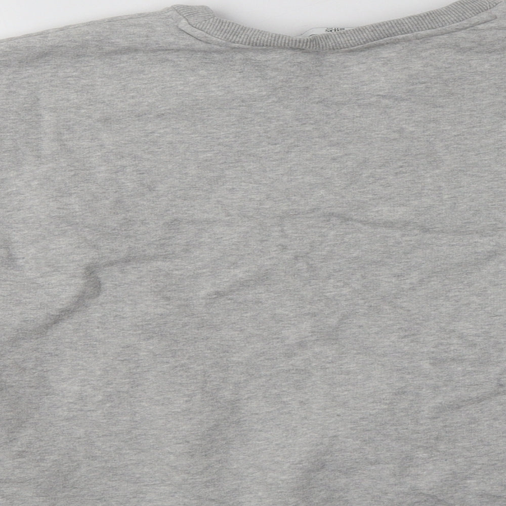 M&S Girls Grey Floral Cotton Pullover Sweatshirt Size 10-11 Years