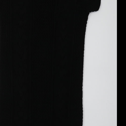 PRODIGY Womens Black Boat Neck  Acrylic Tunic Jumper Size M