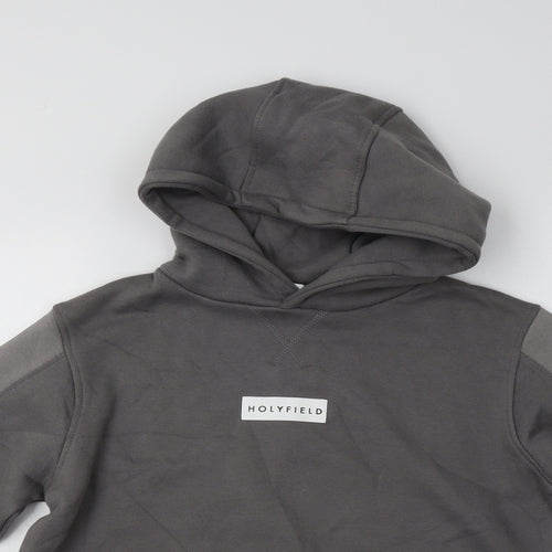Holyfield Girls Grey  Cotton Pullover Hoodie Size 10-11 Years