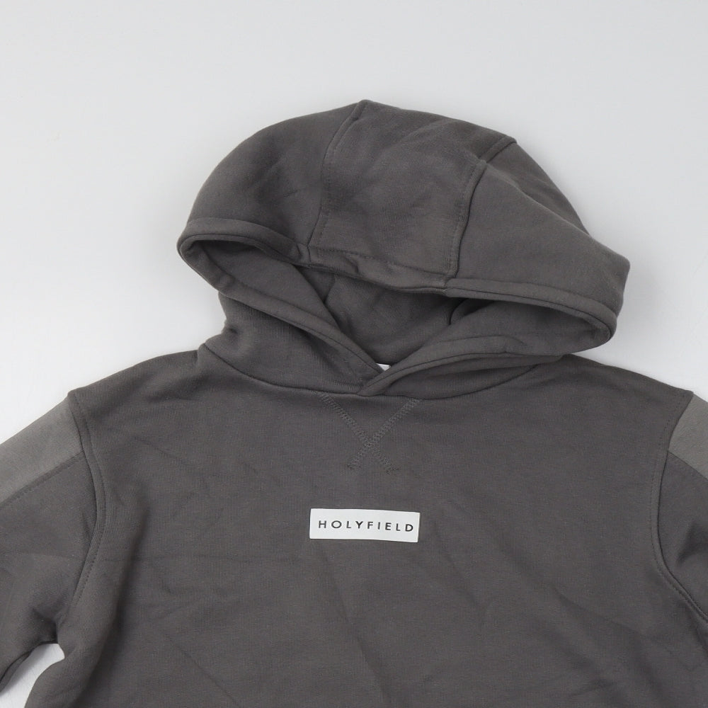 Holyfield Girls Grey  Cotton Pullover Hoodie Size 10-11 Years