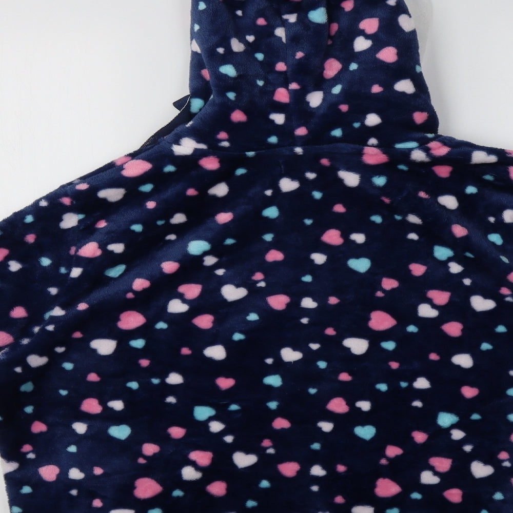 Studio Womens Blue Geometric Polyester Top Lounge Set Size 18   - Heart Print