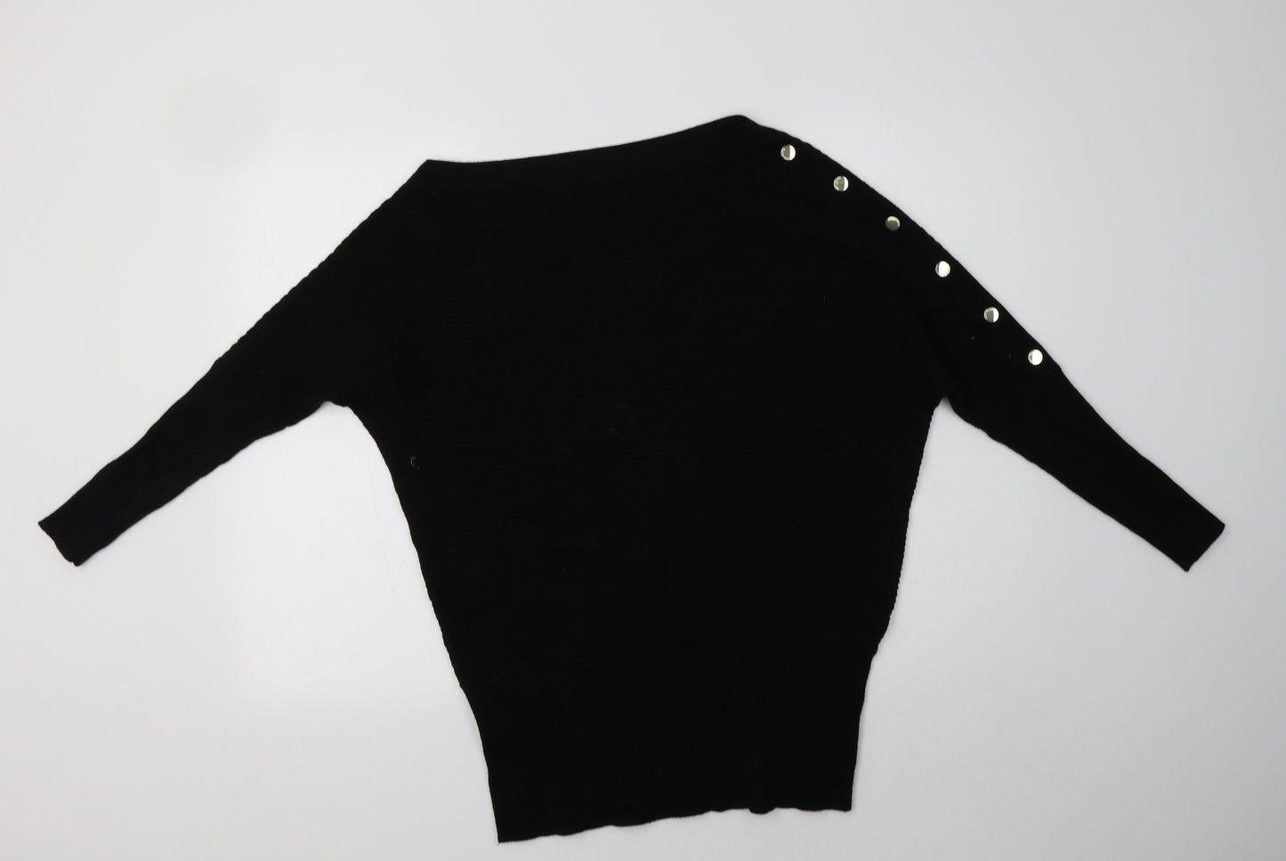 River Island Womens Black Boat Neck  Viscose Pullover Jumper Size M