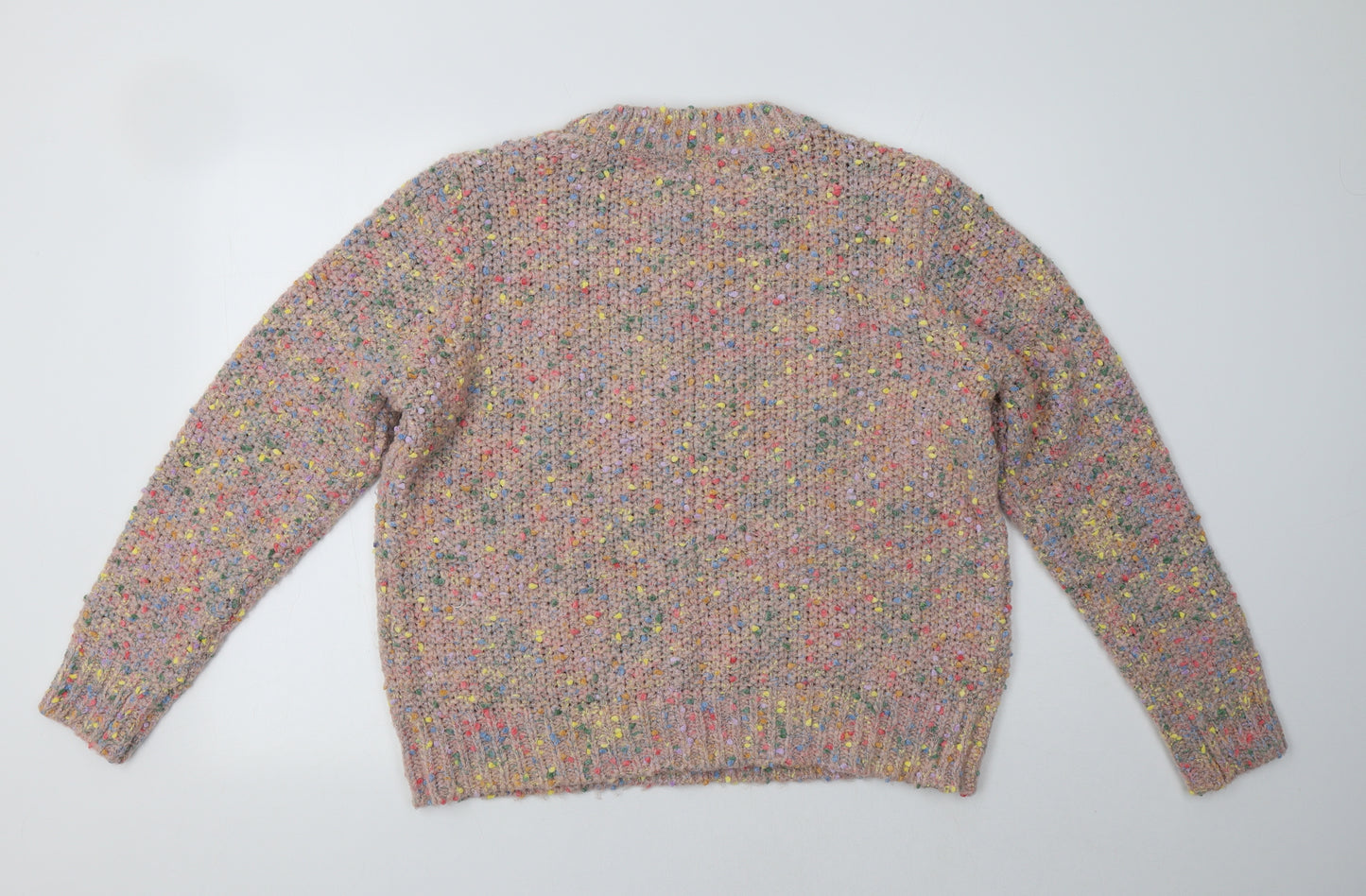 Matalan Womens Multicoloured Crew Neck  Acrylic Pullover Jumper Size XL