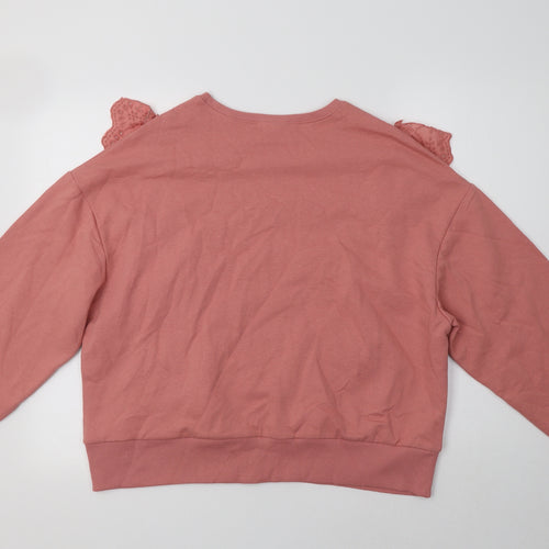 Warehouse Womens Pink  Cotton Pullover Hoodie Size M