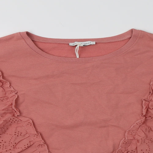 Warehouse Womens Pink  Cotton Pullover Hoodie Size M