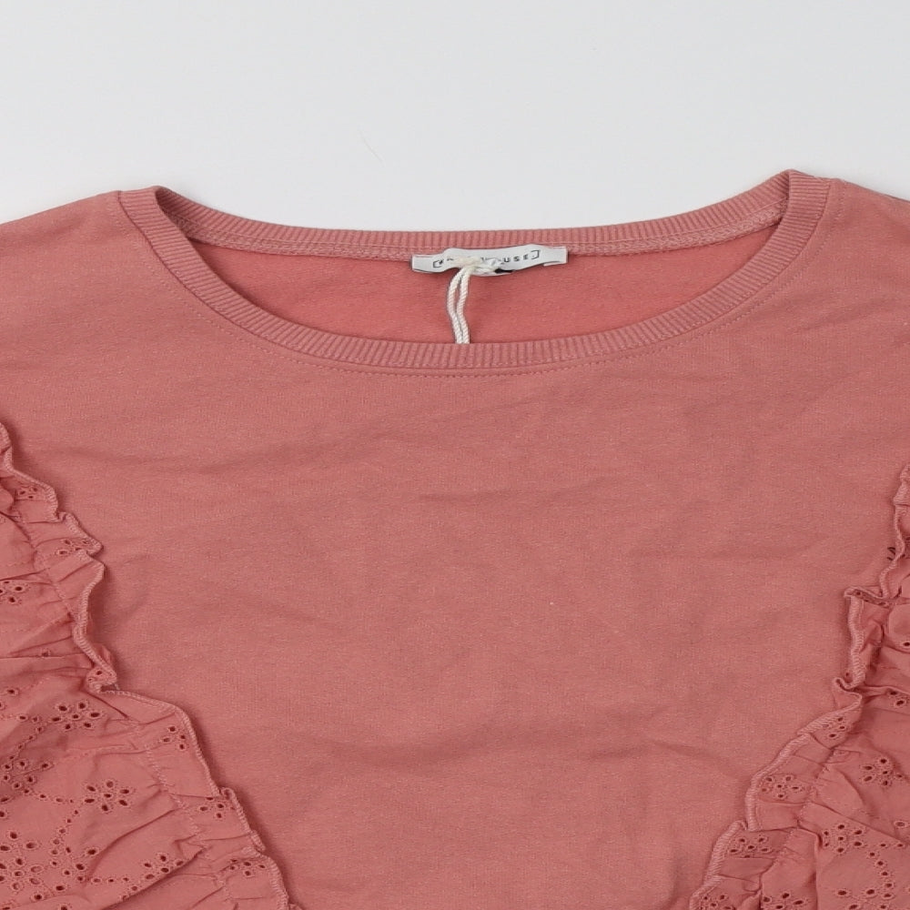 Warehouse Womens Pink  Cotton Pullover Hoodie Size M