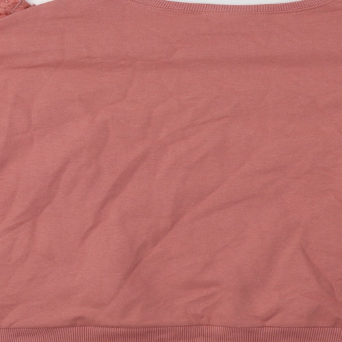 Warehouse Womens Pink  Cotton Pullover Hoodie Size M
