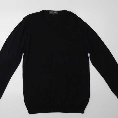 M&S Mens Blue V-Neck  Acrylic Pullover Jumper Size L