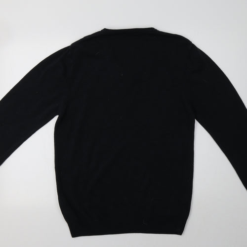 M&S Mens Blue V-Neck  Acrylic Pullover Jumper Size L