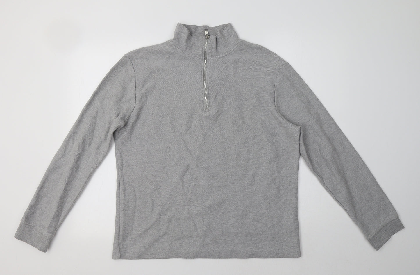 Topman Mens Grey  Cotton Henley Sweatshirt Size M