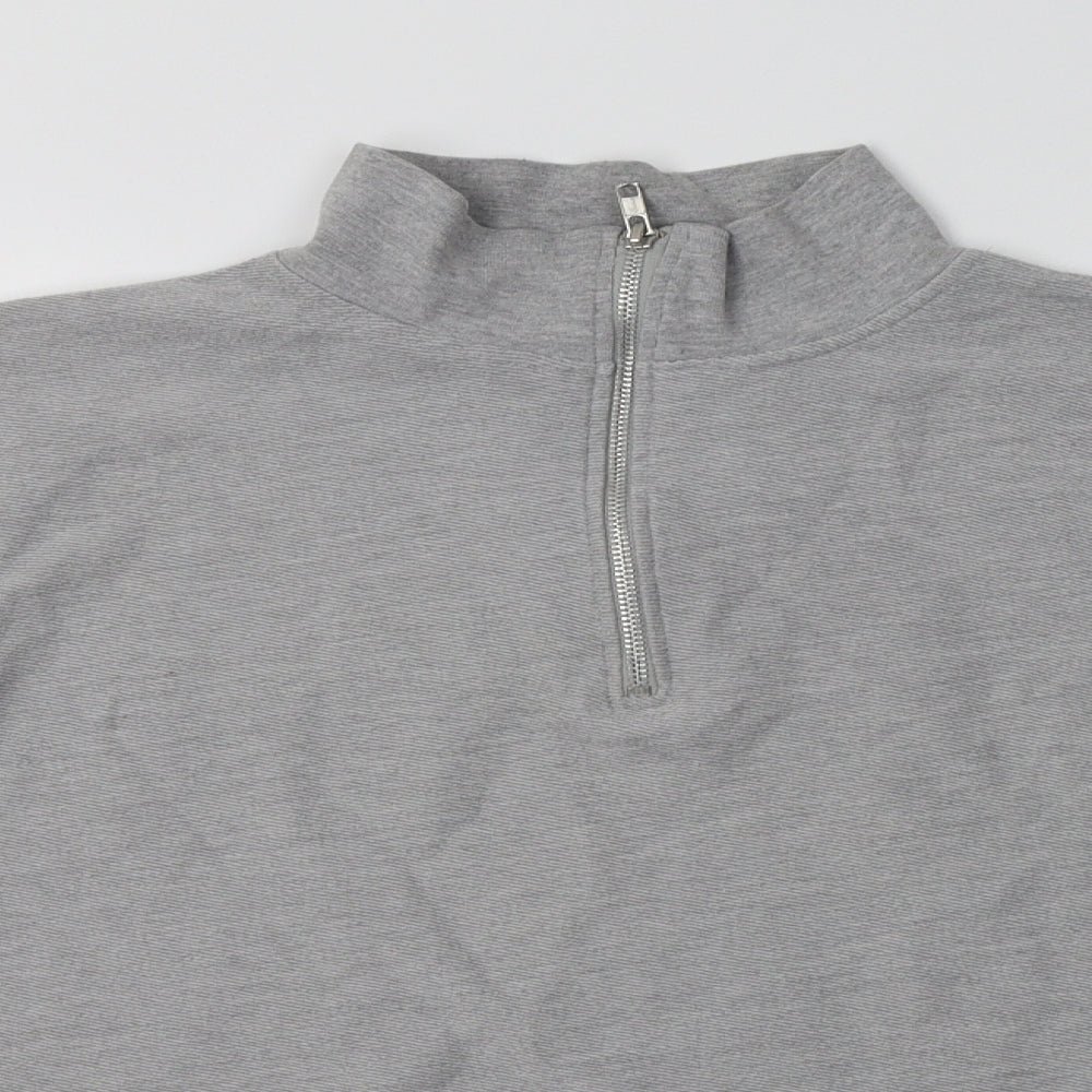 Topman Mens Grey  Cotton Henley Sweatshirt Size M