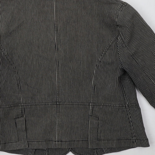 Dorothy Perkins Womens Grey Striped  Jacket Blazer Size 12