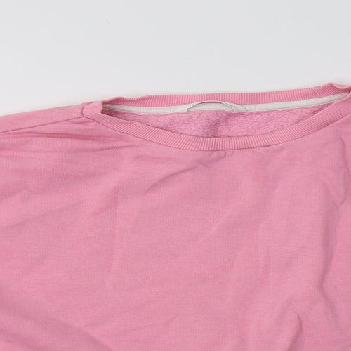 M&S Girls Pink Striped Cotton Pullover Sweatshirt Size 12-13 Years