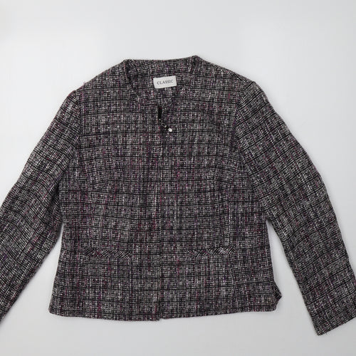 M&S Womens Purple Check  Jacket Blazer Size 14
