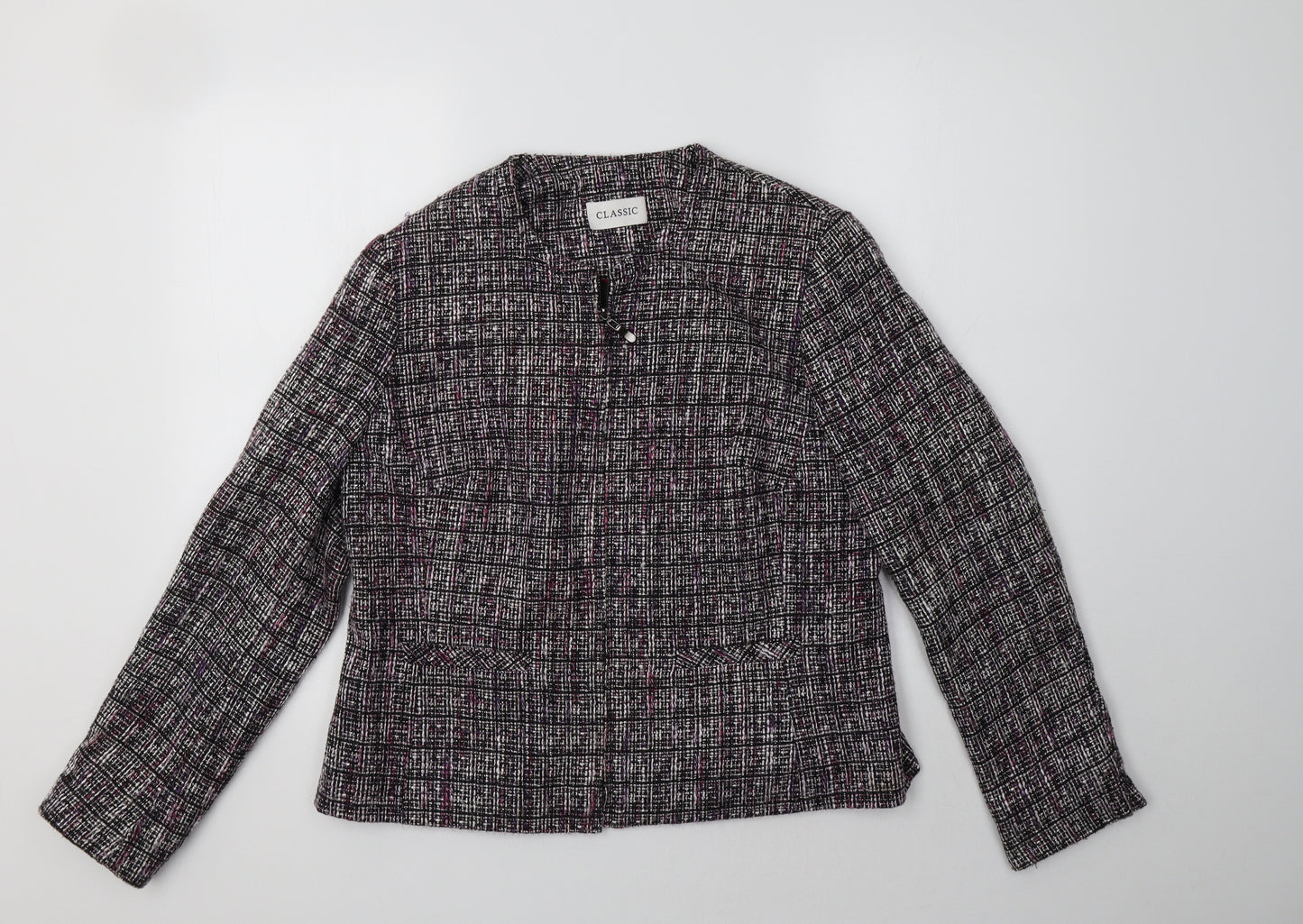 M&S Womens Purple Check  Jacket Blazer Size 14