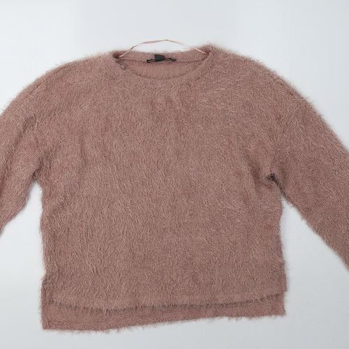 Primark Womens Pink Crew Neck  Polyester Pullover Jumper Size XS