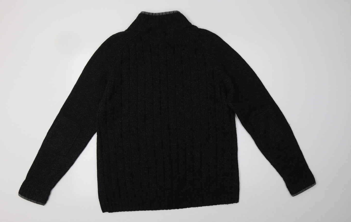 M&S Mens Grey Collared  Wool Pullover Jumper Size M