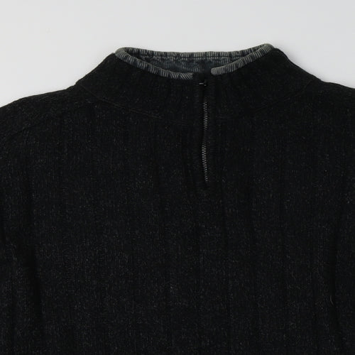 M&S Mens Grey Collared  Wool Pullover Jumper Size M
