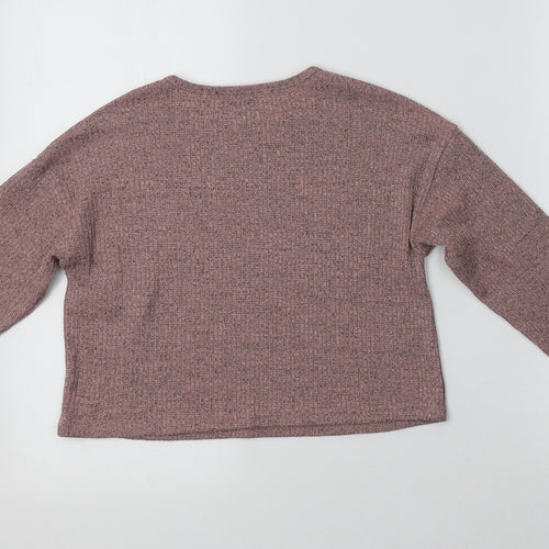 New Look Girls Pink Crew Neck  Polyester Pullover Jumper Size 10-11 Years