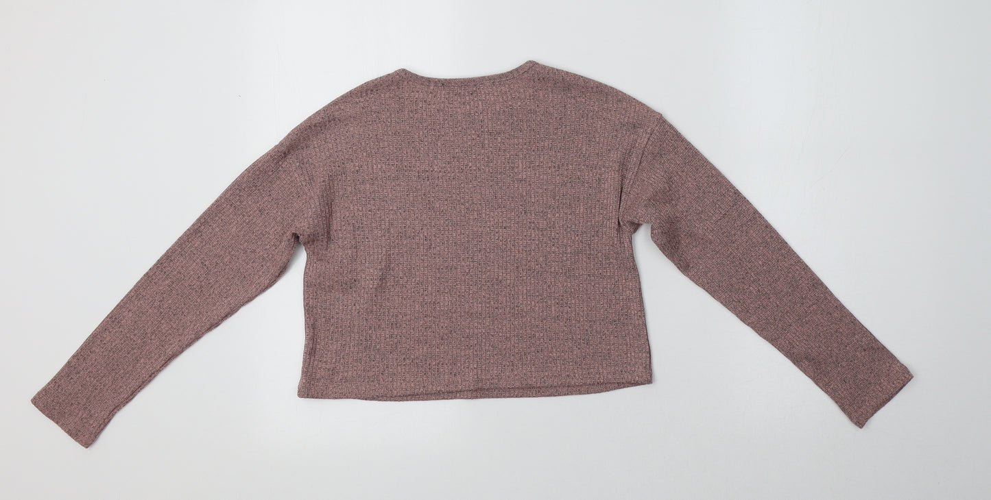 New Look Girls Pink Crew Neck  Polyester Pullover Jumper Size 10-11 Years