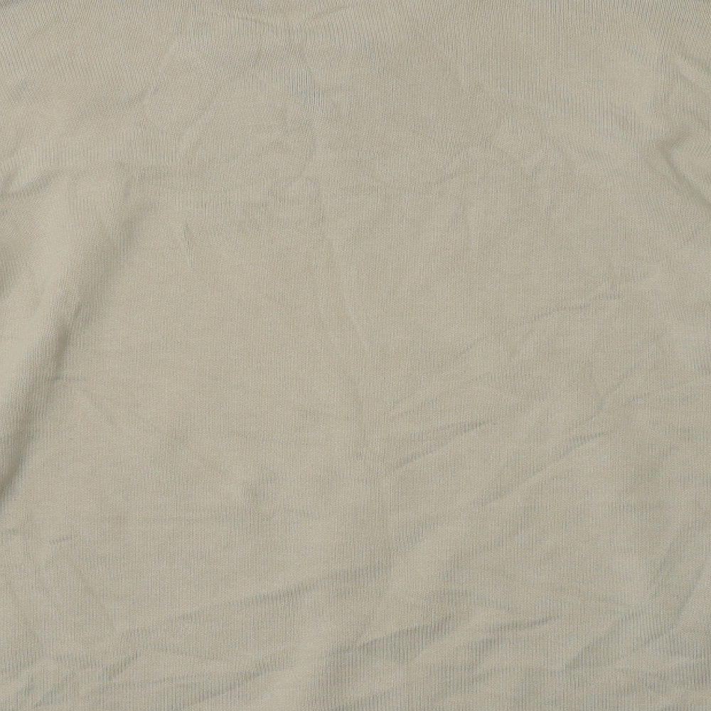 M&S Mens Beige V-Neck  Cotton Pullover Jumper Size M